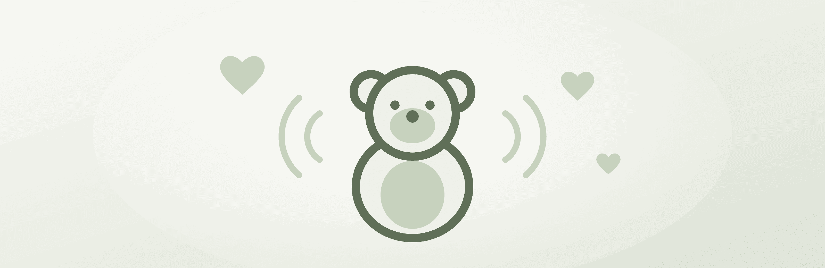 Illustration of a keepsake bear with sound waves and hearts — their voice brought home
