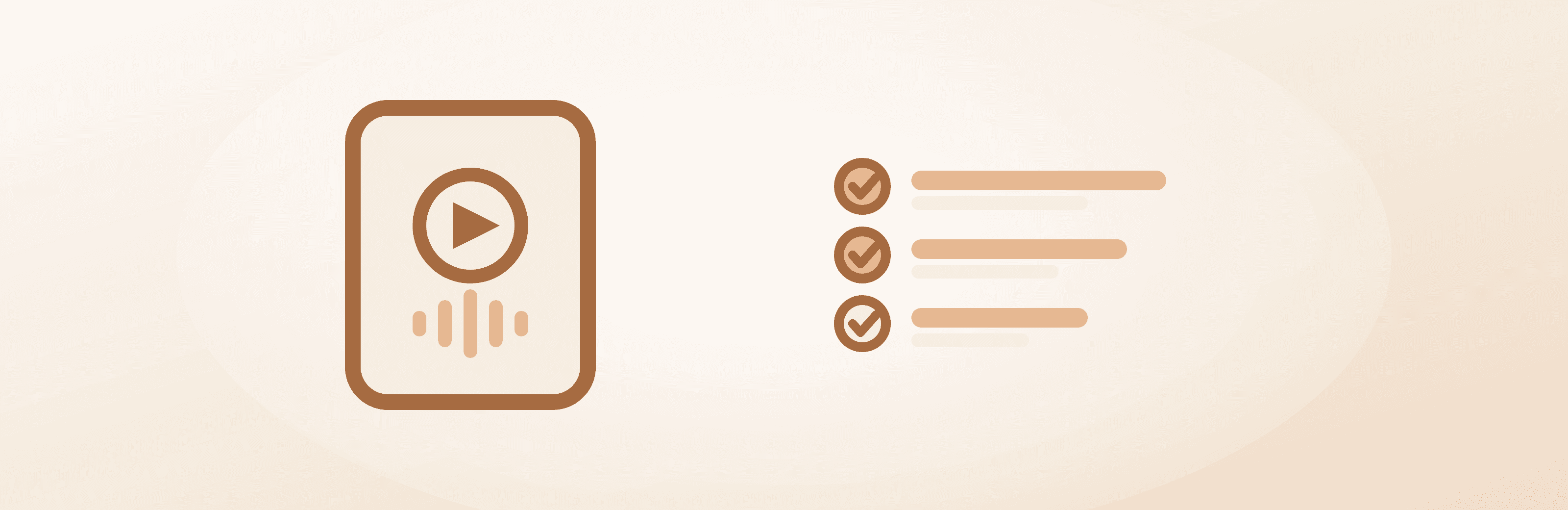 Illustration of a phone with a short checklist — saving the audio step by step