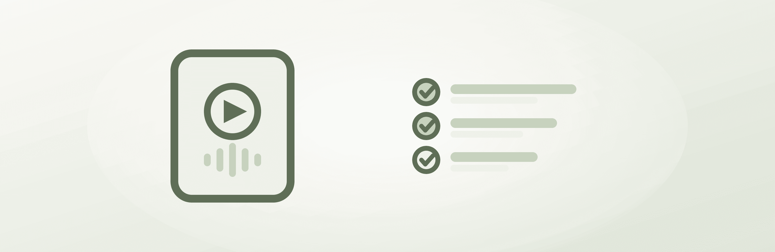 Illustration of a phone with a short checklist — saving the audio step by step